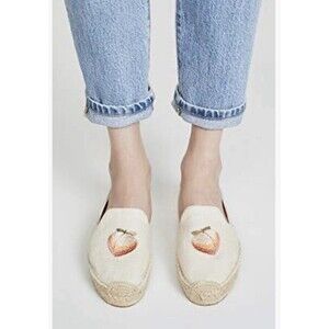 Soludos Espadrilles Size 7 Peaches Fruit Embroidered